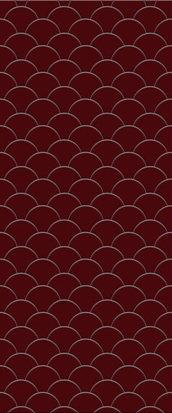 Red Fishscales Tile Acrylic Shower Panel 2440mm x 1220mm (3mm Thick) - CladdTech