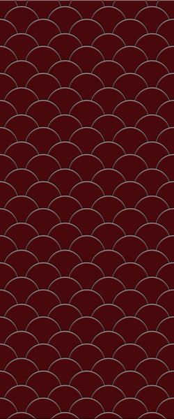 Red Fishscales Tile Acrylic Shower Panel 2440mm x 1220mm (3mm Thick) - CladdTech