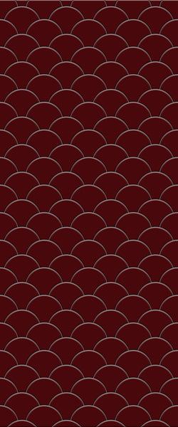 Red Fishscales Tile Acrylic Shower Panel 2440mm x 1220mm (3mm Thick) - CladdTech