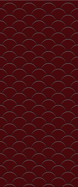 Red Fishscales Tile Acrylic Shower Panel 2440mm x 1220mm (3mm Thick) - CladdTech