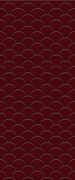 Red Fishscales Tile Acrylic Shower Panel 2440mm x 1220mm (3mm Thick) - CladdTech