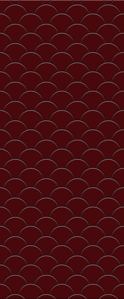 Red Fishscales Tile Acrylic Shower Panel 2440mm x 1220mm (3mm Thick) - CladdTech