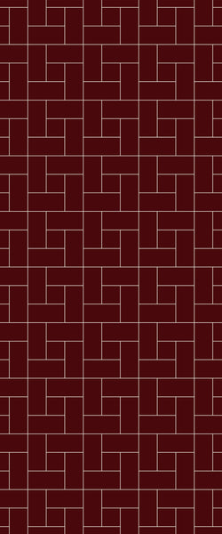 Red Windmill Tile Acrylic Shower Panel 2440mm x 1220mm ( 3mm Thick) - CladdTech