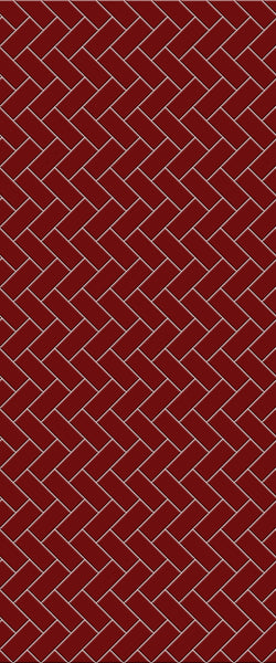 Red Diagonal Herringbone Tile Acrylic Shower Panel 2440mm x 1220mm ( 3mm Thick) - CladdTech