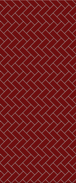 Red Diagonal Herringbone Tile Acrylic Shower Panel 2440mm x 1220mm ( 3mm Thick) - CladdTech