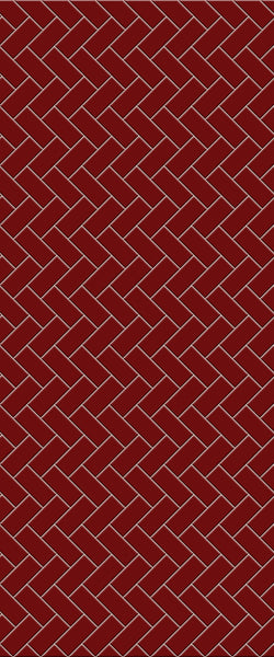 Red Diagonal Herringbone Tile Acrylic Shower Panel 2440mm x 1220mm ( 3mm Thick) - CladdTech