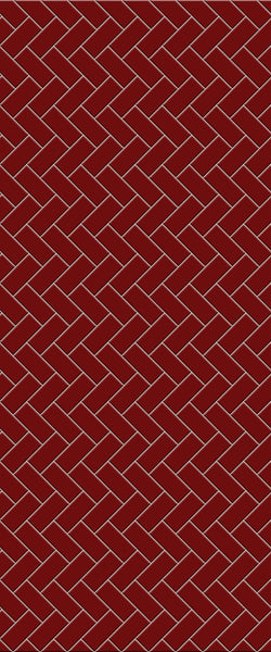 Red Diagonal Herringbone Tile Acrylic Shower Panel 2440mm x 1220mm ( 3mm Thick) - CladdTech