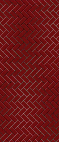 Red Diagonal Herringbone Tile Acrylic Shower Panel 2440mm x 1220mm ( 3mm Thick) - CladdTech