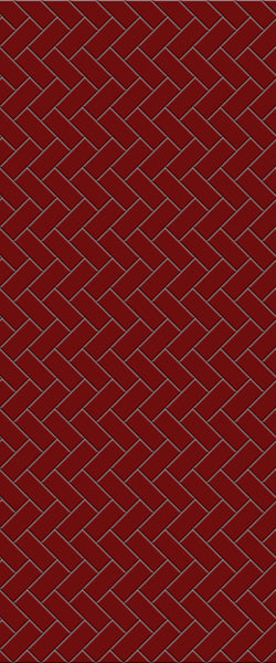 Red Diagonal Herringbone Tile Acrylic Shower Panel 2440mm x 1220mm ( 3mm Thick) - CladdTech