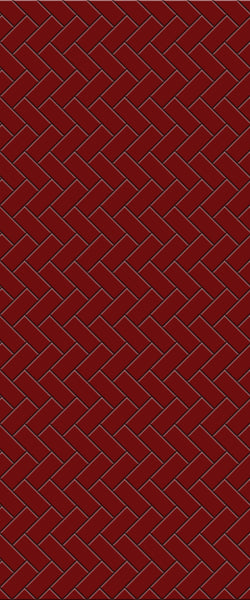 Red Diagonal Herringbone Tile Acrylic Shower Panel 2440mm x 1220mm ( 3mm Thick) - CladdTech