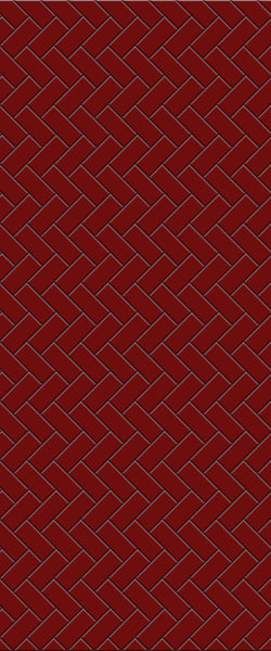 Red Diagonal Herringbone Tile Acrylic Shower Panel 2440mm x 1220mm ( 3mm Thick) - CladdTech