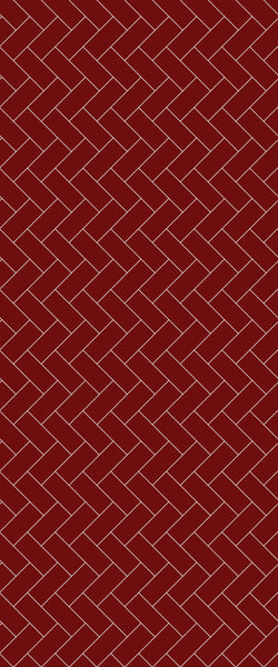 Red Diagonal Herringbone Tile Acrylic Shower Panel 2440mm x 1220mm ( 3mm Thick) - CladdTech