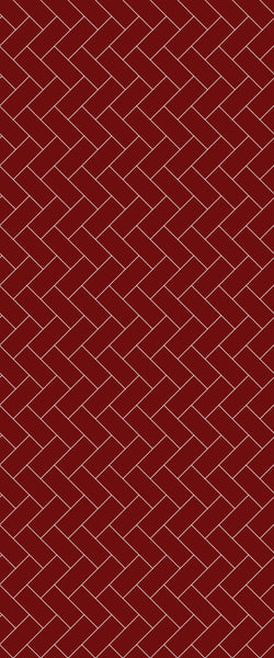Red Diagonal Herringbone Tile Acrylic Shower Panel 2440mm x 1220mm ( 3mm Thick) - CladdTech