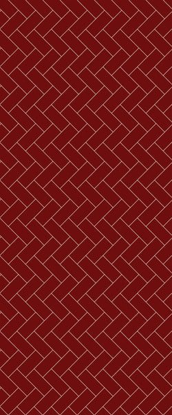 Red Diagonal Herringbone Tile Acrylic Shower Panel 2440mm x 1220mm ( 3mm Thick) - CladdTech