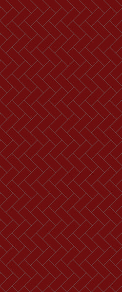 Red Diagonal Herringbone Tile Acrylic Shower Panel 2440mm x 1220mm ( 3mm Thick) - CladdTech
