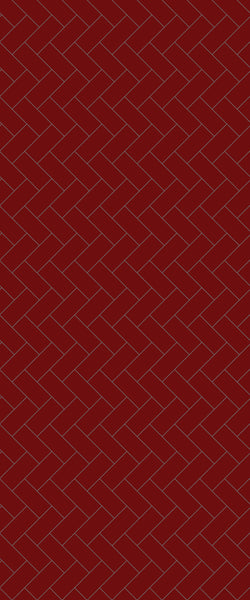 Red Diagonal Herringbone Tile Acrylic Shower Panel 2440mm x 1220mm ( 3mm Thick) - CladdTech