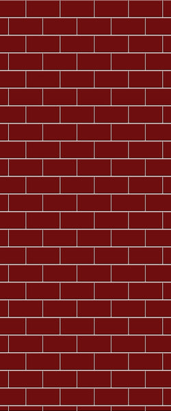 Red Subway Tile Acrylic Shower Panel 2440mm x 1220mm ( 3mm Thick) - CladdTech
