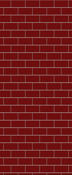 Red Subway Tile Acrylic Shower Panel 2440mm x 1220mm ( 3mm Thick) - CladdTech