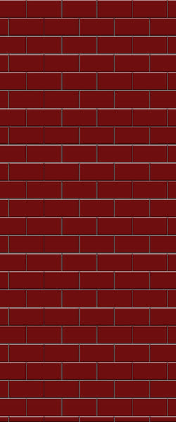 Red Subway Tile Acrylic Shower Panel 2440mm x 1220mm ( 3mm Thick) - CladdTech