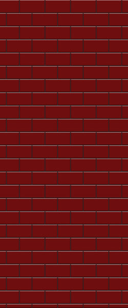 Red Subway Tile Acrylic Shower Panel 2440mm x 1220mm ( 3mm Thick) - CladdTech