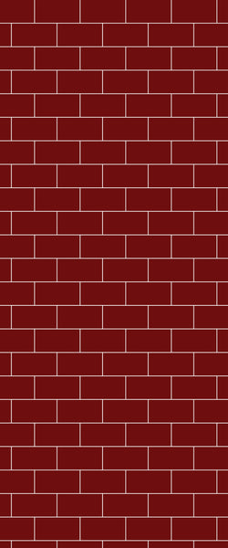 Red Subway Tile Acrylic Shower Panel 2440mm x 1220mm ( 3mm Thick) - CladdTech