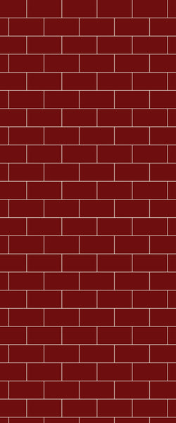 Red Subway Tile Acrylic Shower Panel 2440mm x 1220mm ( 3mm Thick) - CladdTech