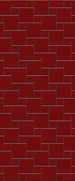 Red Pin Wheel Tile Acrylic Shower Wall Panel 2440mm x 1220mm ( 3mm Thick) - CladdTech