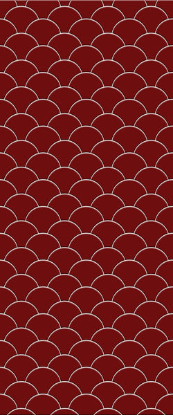 Red Fishscales Tile Acrylic Shower Panel 2440mm x 1220mm (3mm Thick) - CladdTech