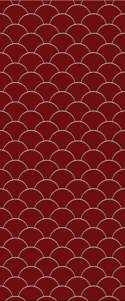 Red Fishscales Tile Acrylic Shower Panel 2440mm x 1220mm (3mm Thick) - CladdTech