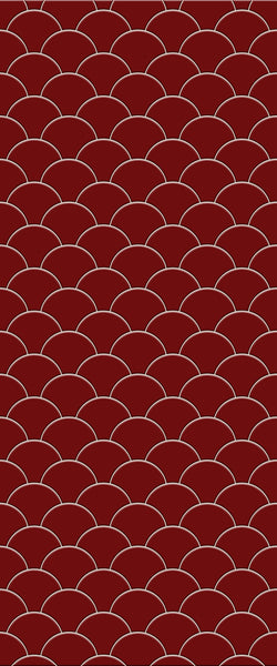 Red Fishscales Tile Acrylic Shower Panel 2440mm x 1220mm (3mm Thick) - CladdTech