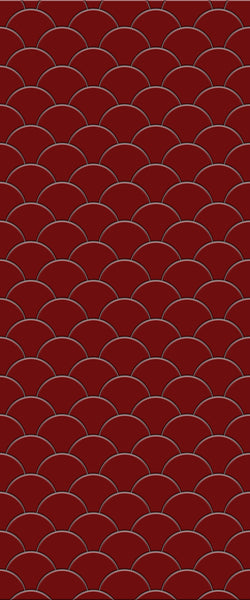 Red Fishscales Tile Acrylic Shower Panel 2440mm x 1220mm (3mm Thick) - CladdTech