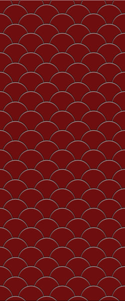 Red Fishscales Tile Acrylic Shower Panel 2440mm x 1220mm (3mm Thick) - CladdTech