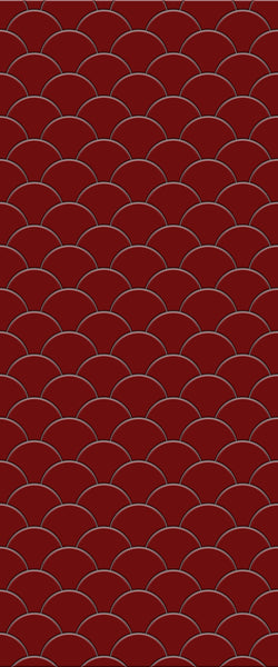 Red Fishscales Tile Acrylic Shower Panel 2440mm x 1220mm (3mm Thick) - CladdTech