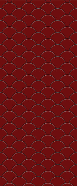 Red Fishscales Tile Acrylic Shower Panel 2440mm x 1220mm (3mm Thick) - CladdTech