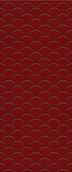 Red Fishscales Tile Acrylic Shower Panel 2440mm x 1220mm (3mm Thick) - CladdTech