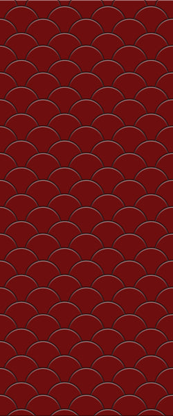 Red Fishscales Tile Acrylic Shower Panel 2440mm x 1220mm (3mm Thick) - CladdTech