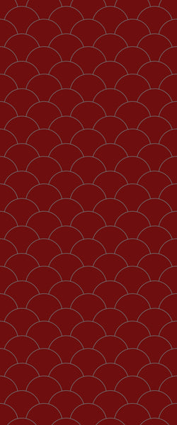 Red Fishscales Tile Acrylic Shower Panel 2440mm x 1220mm (3mm Thick) - CladdTech