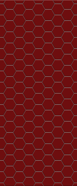 Red Hexagon Tile Acrylic Wall Panel 2440mm x 1220mm (3mm Thick) - CladdTech