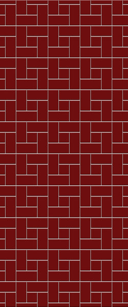 Red Windmill Tile Acrylic Shower Panel 2440mm x 1220mm ( 3mm Thick) - CladdTech