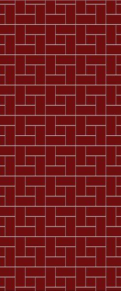 Red Windmill Tile Acrylic Shower Panel 2440mm x 1220mm ( 3mm Thick) - CladdTech