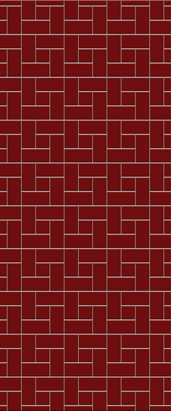 Red Windmill Tile Acrylic Shower Panel 2440mm x 1220mm ( 3mm Thick) - CladdTech