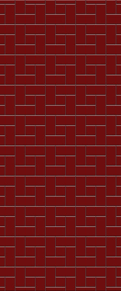 Red Windmill Tile Acrylic Shower Panel 2440mm x 1220mm ( 3mm Thick) - CladdTech