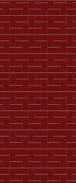 Red Windmill Tile Acrylic Shower Panel 2440mm x 1220mm ( 3mm Thick) - CladdTech