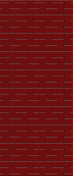 Red Windmill Tile Acrylic Shower Panel 2440mm x 1220mm ( 3mm Thick) - CladdTech
