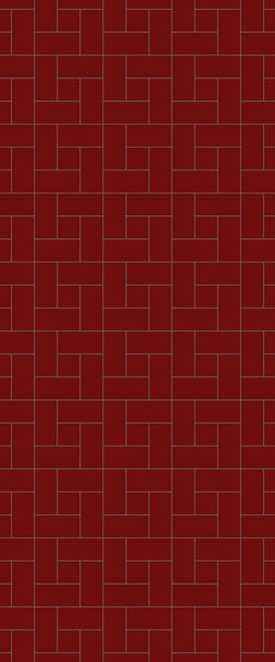 Red Windmill Tile Acrylic Shower Panel 2440mm x 1220mm ( 3mm Thick) - CladdTech