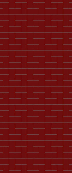 Red Windmill Tile Acrylic Shower Panel 2440mm x 1220mm ( 3mm Thick) - CladdTech