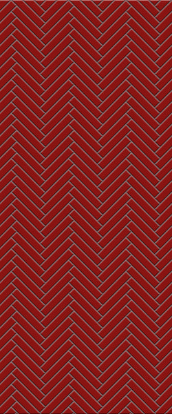 Red Double Herringbone Tile Acrylic Shower Panel 2440mm x 1220mm ( 3mm Thick) - CladdTech