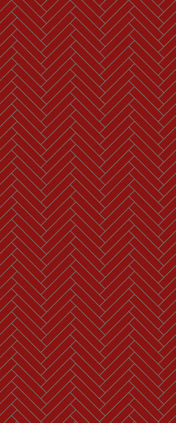 Red Double Herringbone Tile Acrylic Shower Panel 2440mm x 1220mm ( 3mm Thick) - CladdTech