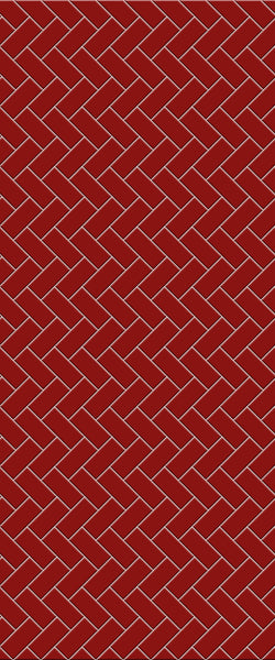 Red Diagonal Herringbone Tile Acrylic Shower Panel 2440mm x 1220mm ( 3mm Thick) - CladdTech