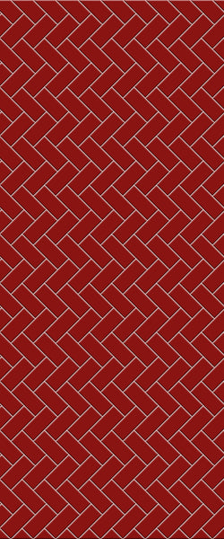 Red Diagonal Herringbone Tile Acrylic Shower Panel 2440mm x 1220mm ( 3mm Thick) - CladdTech